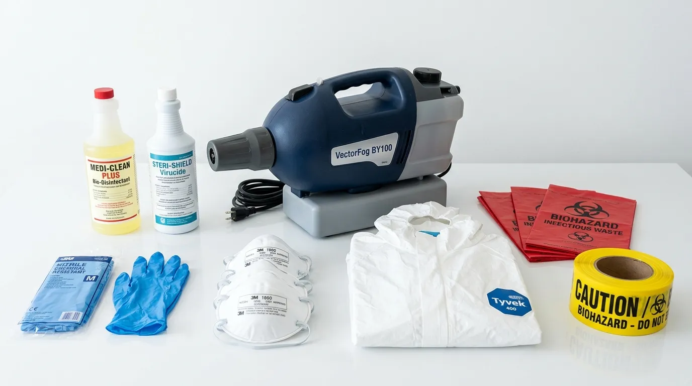 Professional biohazard remediation crew working in Alexandria