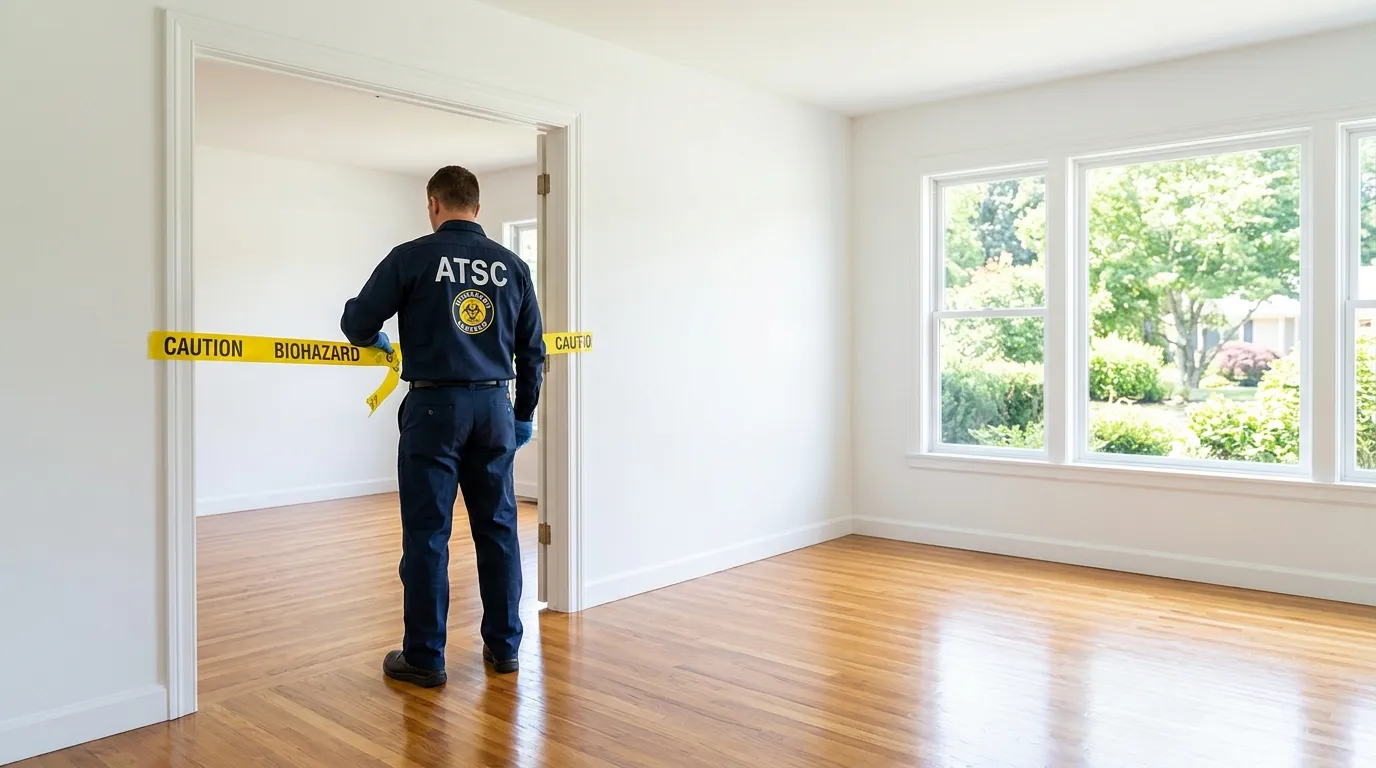 Certified biohazard cleanup crew performing Decomposition Cleanup in Alexandria